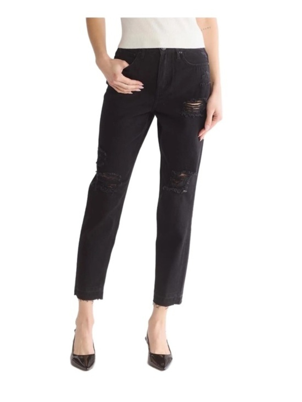 Rebecca Minkoff Florence
Ankle Crop Distressed Jeans